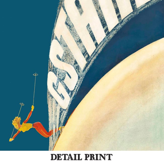 Gstaad Ski Poster | Martin Peikert | Wall Art Print | Vintage Travel Poster