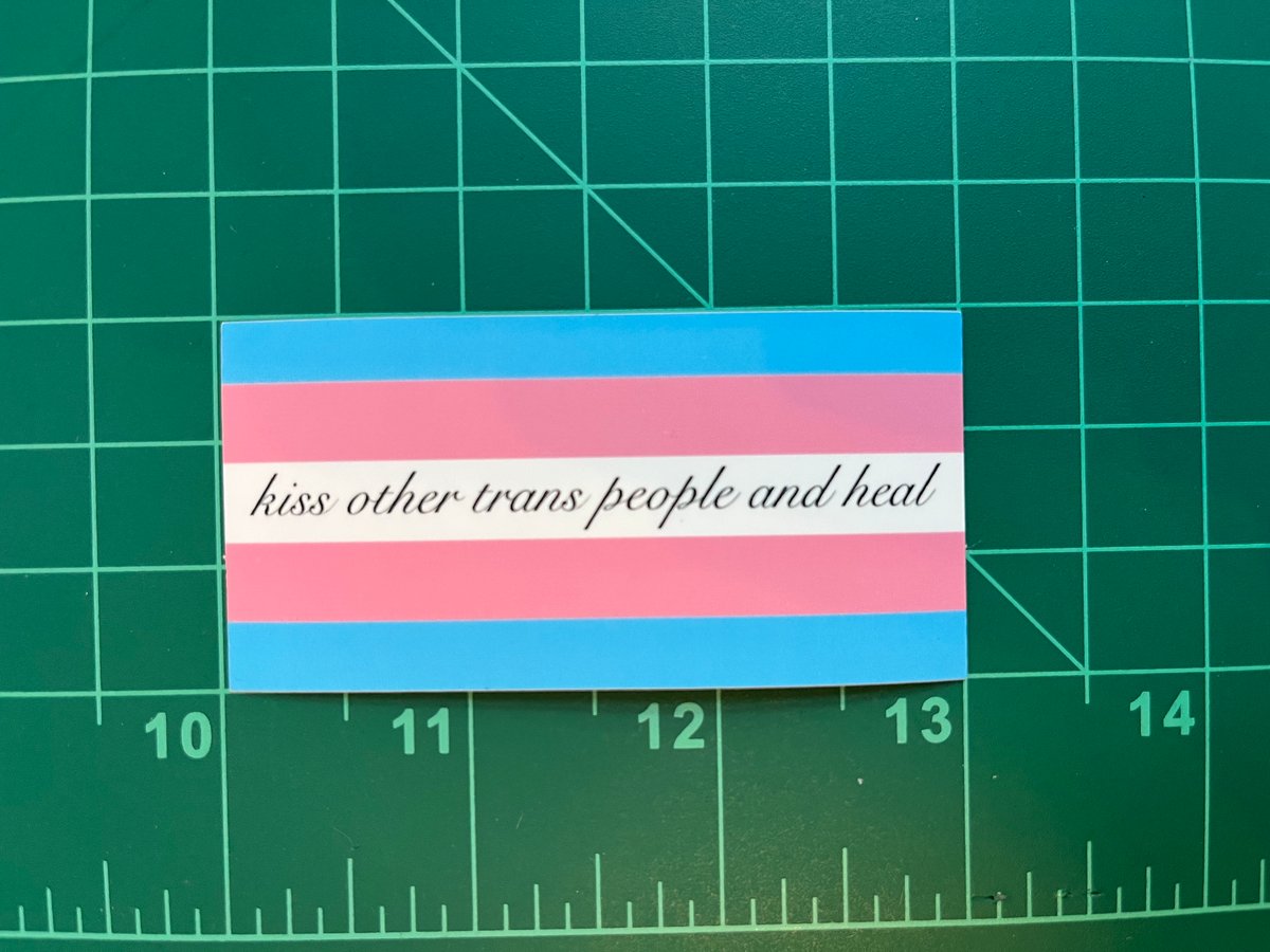 Image of Kiss Other Trans People Sticker