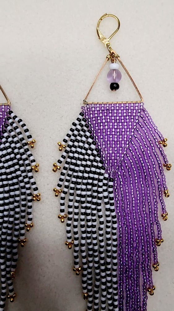 Image of Majestic Purple Fringe Earrings 