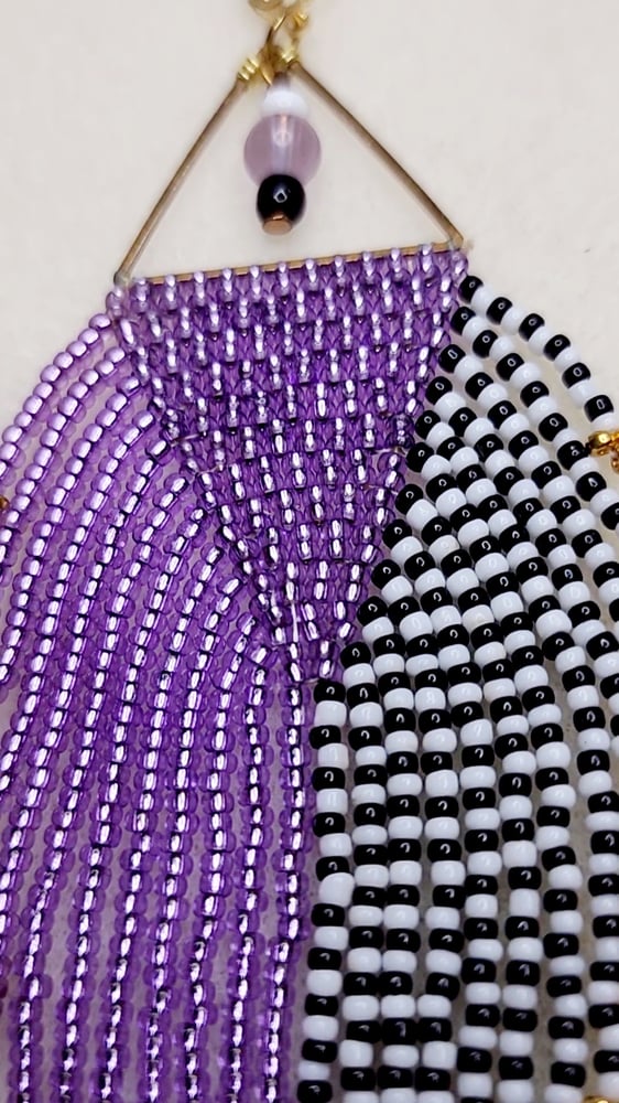 Image of Majestic Purple Fringe Earrings 