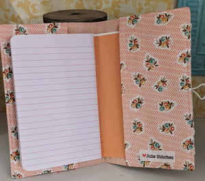 Image of Vintage Peach Linen & Embroidered Notebook