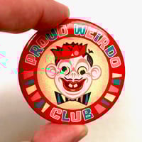 Image of Proud Weirdo Club Old Timey Goofball Face Pinback Button | Retro Silly Art | Proud Weirdo Badge | Fu