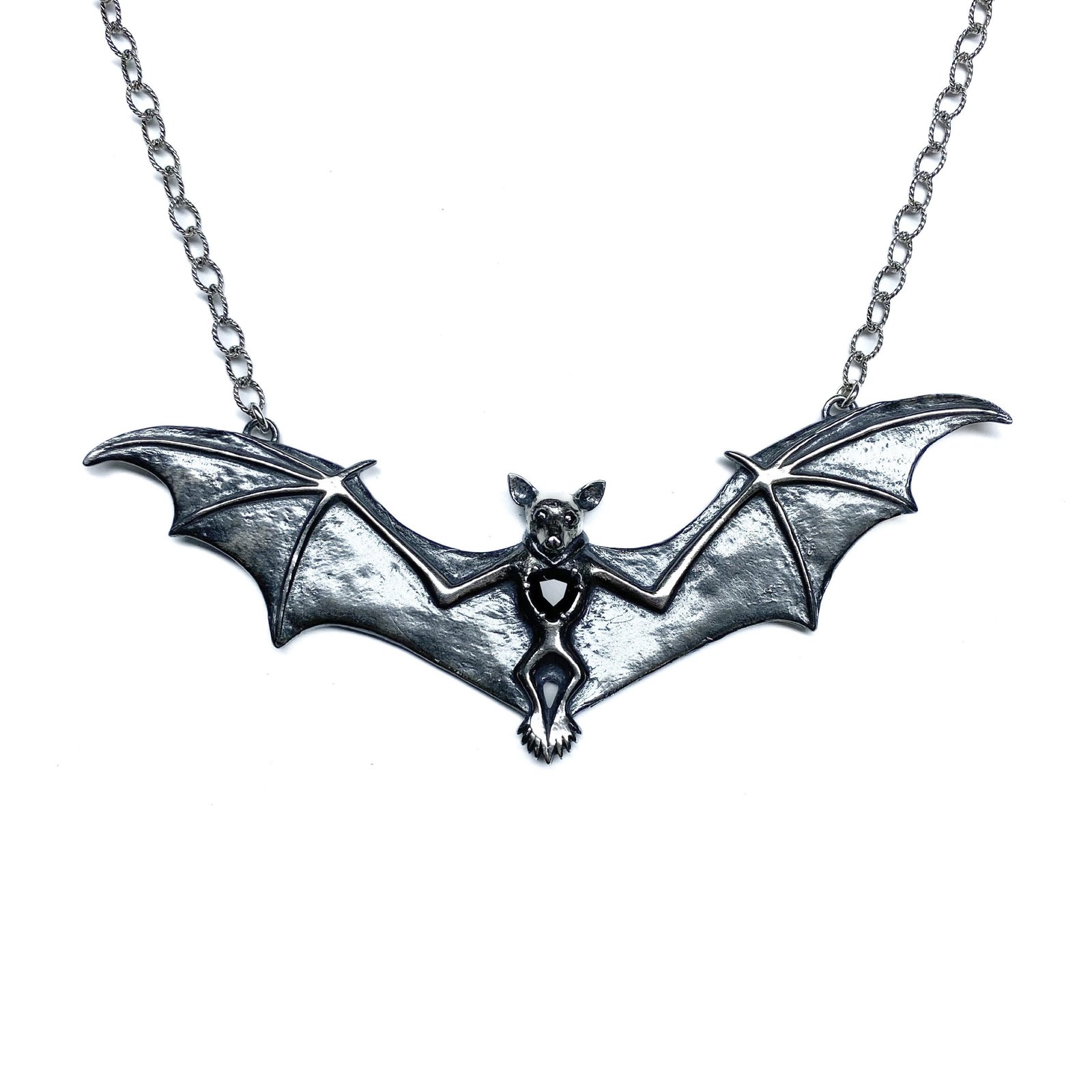 Silver Onyx Bat Swarm Necklace – Godlynaturesjewelry