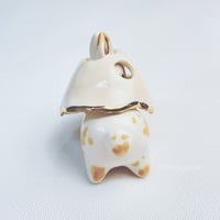 Image 4 of Bunny with ghost mask ceramic figurine (glow in dark)