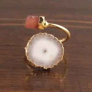 Image of Natural Solar Quartz Citrine gemstone Ring