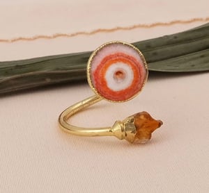 Image of Natural Solar Quartz Citrine gemstone Ring