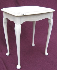 Image of Shabby & Chic vintage side table with carved corners french country cottage furniture curved legs pa