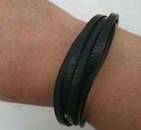 Image 1 of Men's Bracelet ANA Collection Fashion Jewelry Classic Black Multi-Layer Double