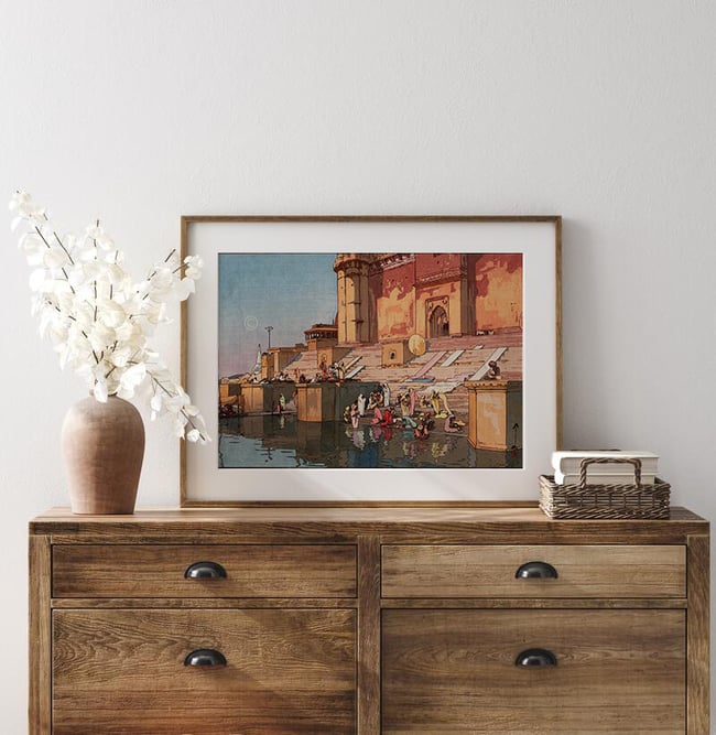 Ghat in Benares | Yoshida Hiroshi | Ukiyo-e | Japanese Woodblock | Fine Art Print