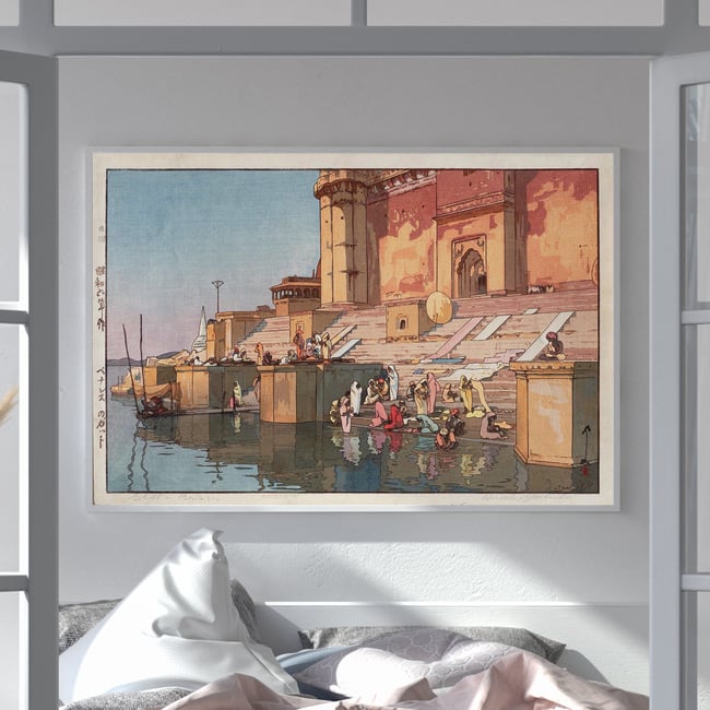 Ghat in Benares | Yoshida Hiroshi | Ukiyo-e | Japanese Woodblock | Fine Art Print