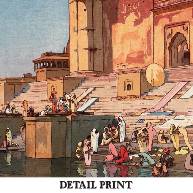 Ghat in Benares | Yoshida Hiroshi | Ukiyo-e | Japanese Woodblock | Fine Art Print