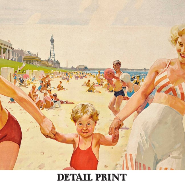 Blackpool Retro Poster | Septimus Edwin Scott | Vintage British Railway Print