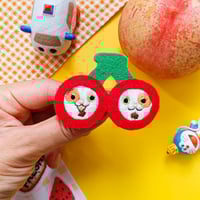Image 2 of Cherry Cats Brooch