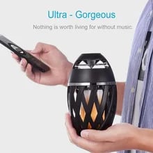 A1 LED Flame Torch Lamp Bluetooth Speaker TWS Portable Music Player Outdoor Light Wireless Speaker