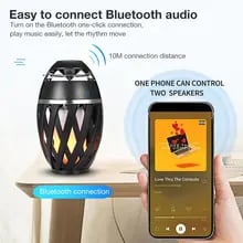 A1 LED Flame Torch Lamp Bluetooth Speaker TWS Portable Music Player Outdoor Light Wireless Speaker