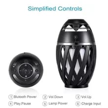 A1 LED Flame Torch Lamp Bluetooth Speaker TWS Portable Music Player Outdoor Light Wireless Speaker