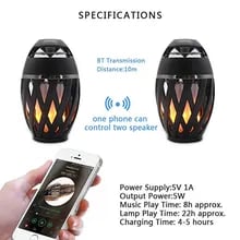 A1 LED Flame Torch Lamp Bluetooth Speaker TWS Portable Music Player Outdoor Light Wireless Speaker
