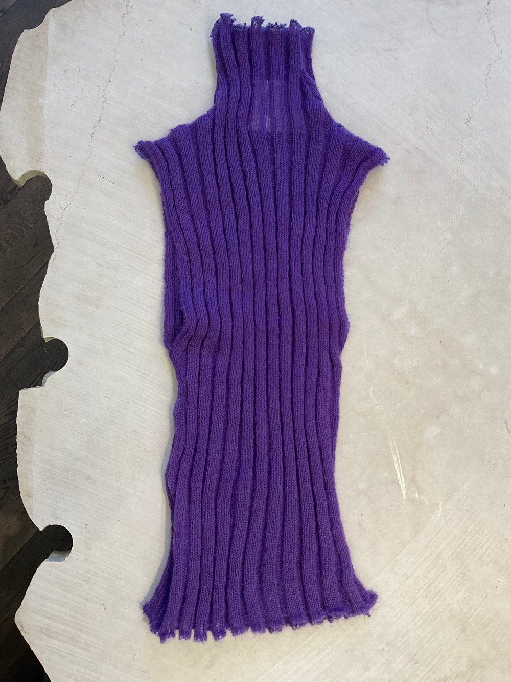 Ribb knit top mohair violet 
