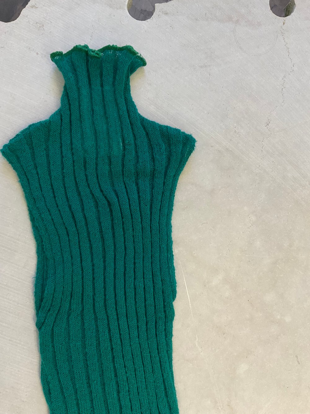 Mohair ribb knitted top dark green 