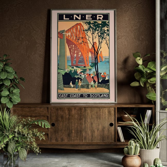 Forth Bridge Vintage Poster | East Coast to Scotland L.N.E.R | Henry George Gawthorn 