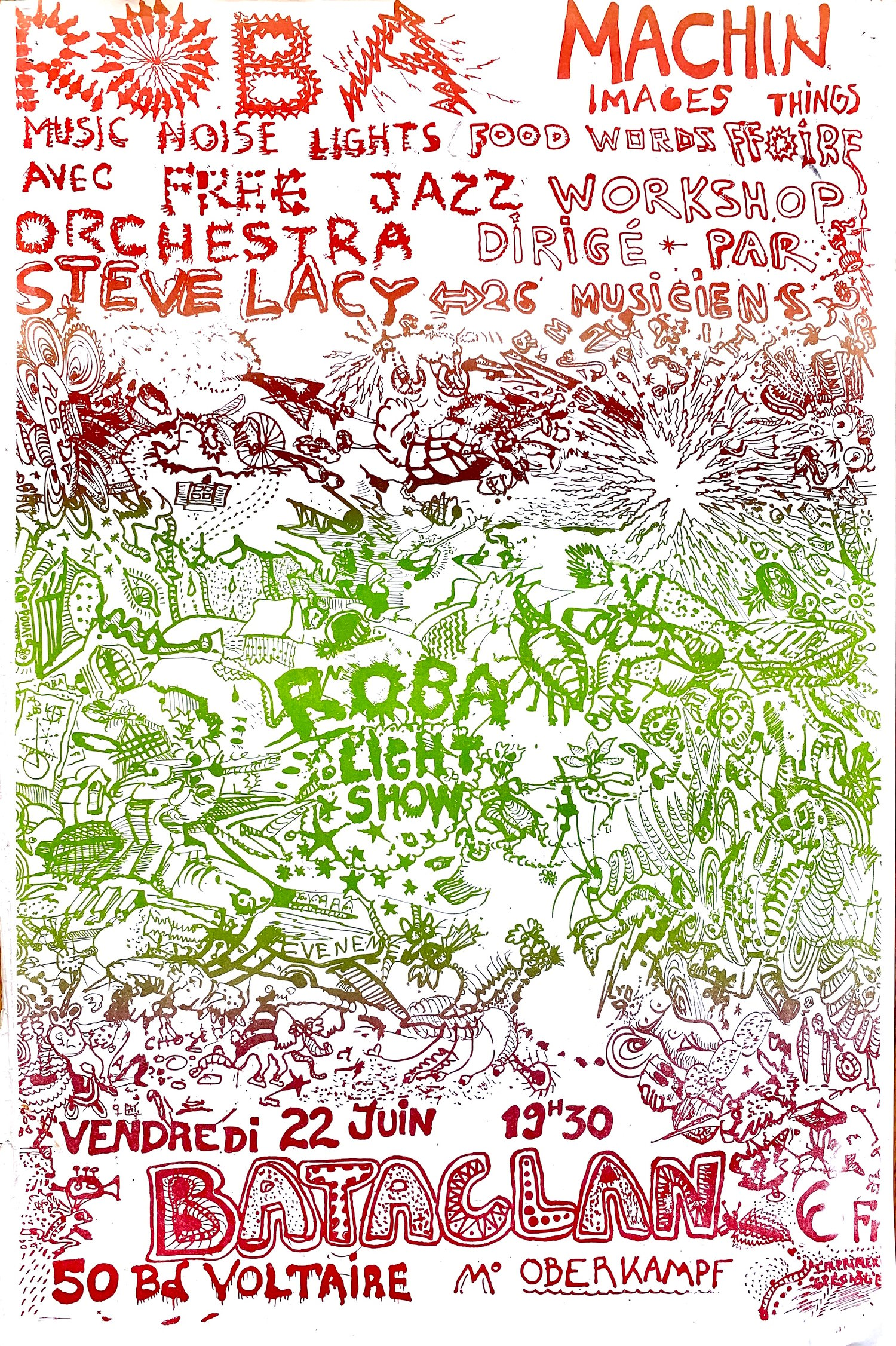 "Free Jazz Festival au Bataclan feat. Steve Lacy orchestra" Original Poster. 