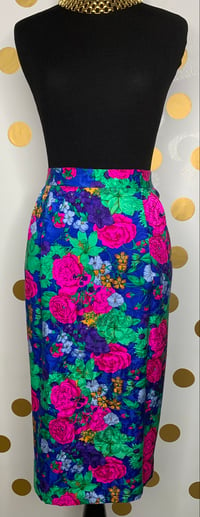 Image 1 of Vibrant Floral Skirt - Size: M