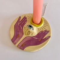 Image 2 of Ceramic Plate /  Tapered Candle Holder / Incense Holder  V