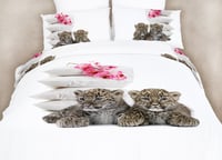 Image 3 of Queen size 100% Cotton 6 Piece Animal Print Bedding Duvet Cover Sheet Set