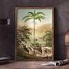 Iriartea Ventricosa | Retro Tropical Print | Palm tree Poster | Vintage Forest Landscape