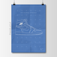 Sneaker Poster Blueprint of a Air Jordan 1