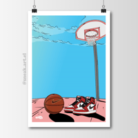 Sneaker Poster Air Jordan 1 "Chicago" Street Basketball Court