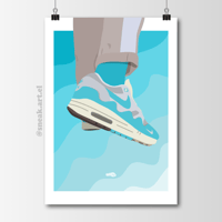 Sneaker Poster Air Max 1 x Patta Waves "Noise Aqua" (Minimalist)