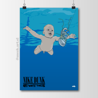 Image 1 of Sneaker Poster Dunk Low x Off-White "The 50" x Nirvana "Nevermind" Cover Print