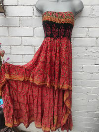 Image 1 of Marley upto  18uk mini maxi skirt -mini dress red and gold upto size 18uk
