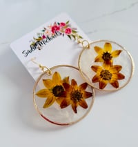 Image 1 of Pressed Fall Flowers on Capiz Shells