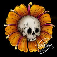 Image 2 of New! Skull Flower Sticker 💀🏵✨️