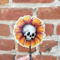 Image 1 of Skull Flower Sticker 💀🏵✨️