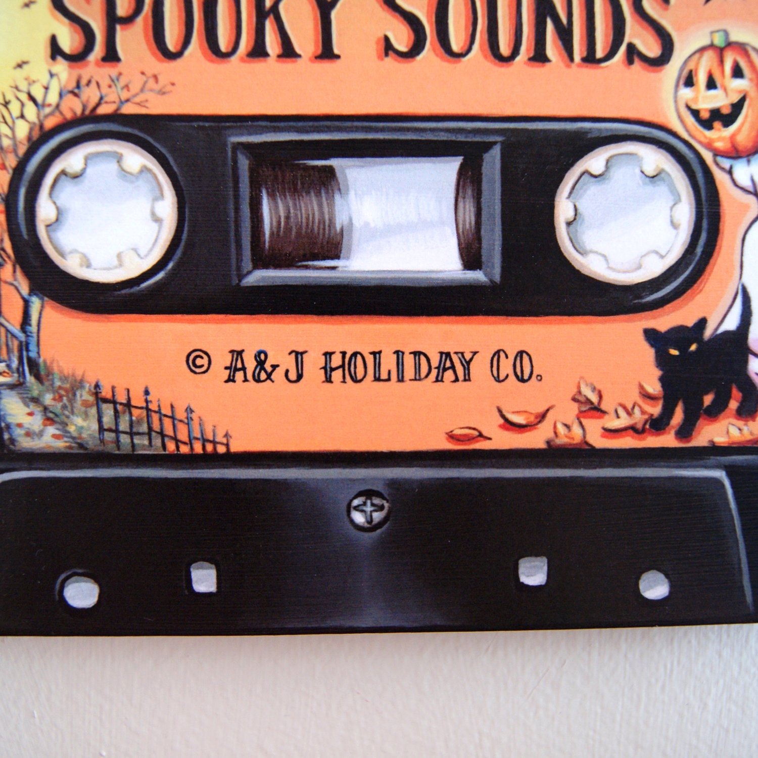 Image of Spooky Sounds cassette tape plaque 