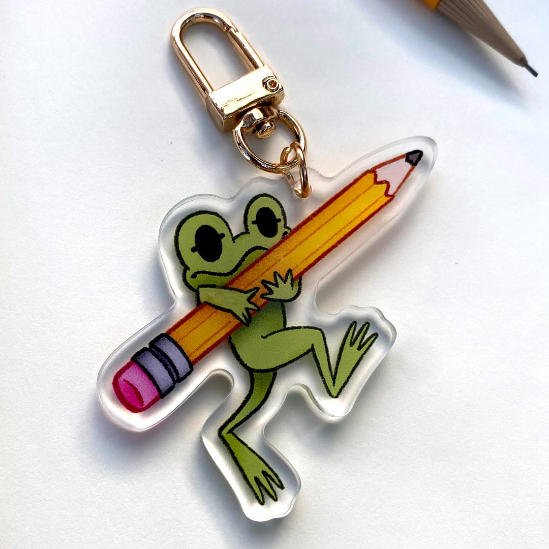 Image of Pencil Frog Acrylic Charm Keychain