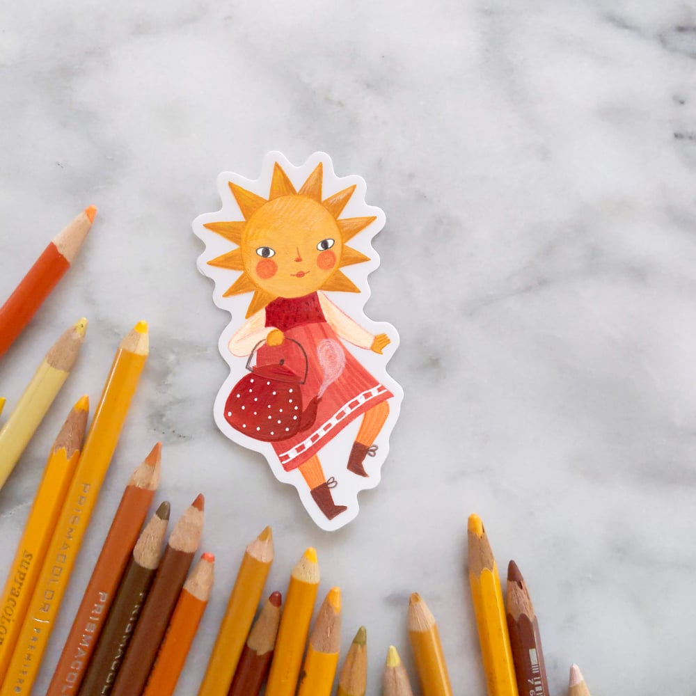 Artwork by Julianna Swaney — Sun Girl Sticker