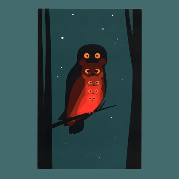 Image of Owloween Jumbo Postcard Print