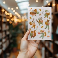 Image 1 of Reading Animal Sticker Sheet