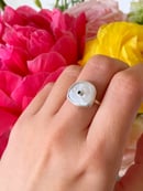 Image 1 of Pearl Bezel Silver Ring