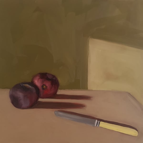 Image of Nature morte aux prunes  et au couteau à beurre