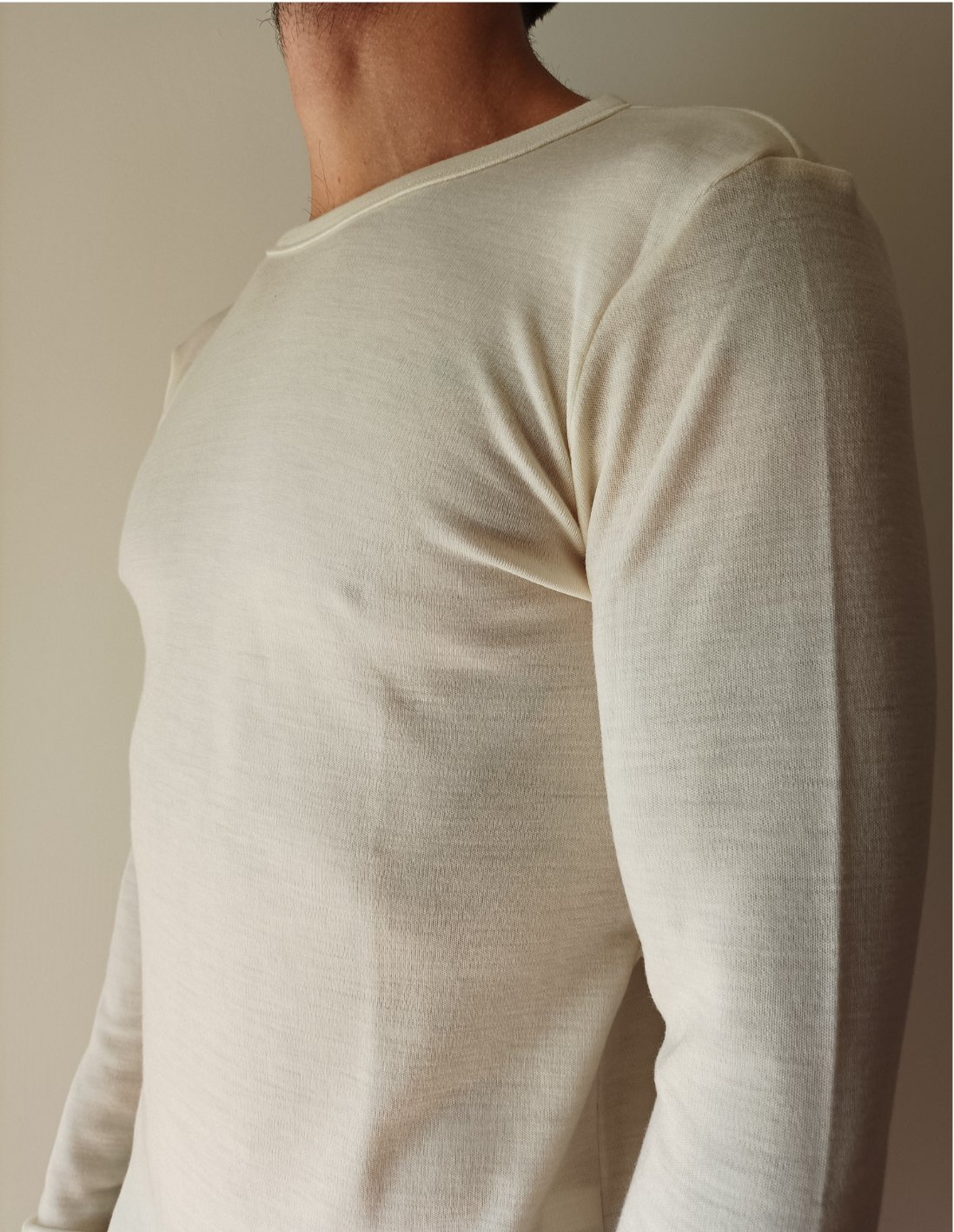 Image of MAGLIA GIROCOLLO uomo_ 100% MERINOS _NATURALE