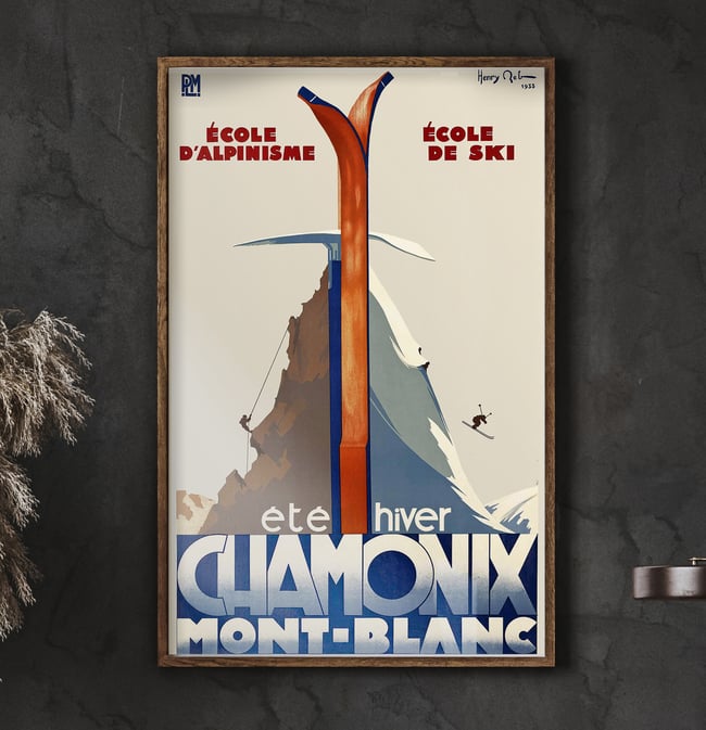 Chamonix Mont-Blanc | Henri Reb | Wall Art Print | Vintage Travel Poster
