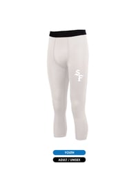 Player Base Layer Compression Calf Length - White