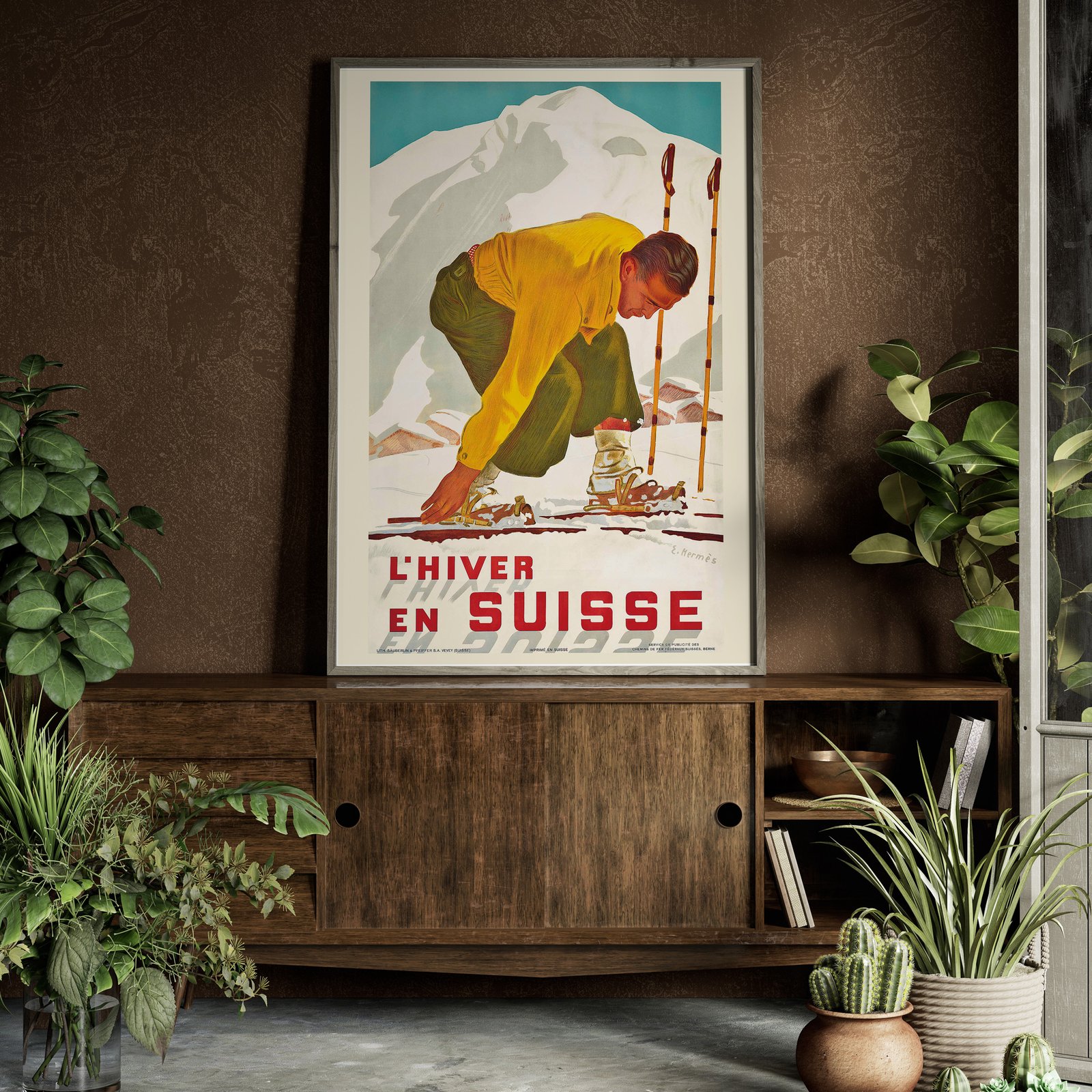 L'Hiver en Suisse | Erich Hèrmes | 1938 | Wall Art Print | Vintage