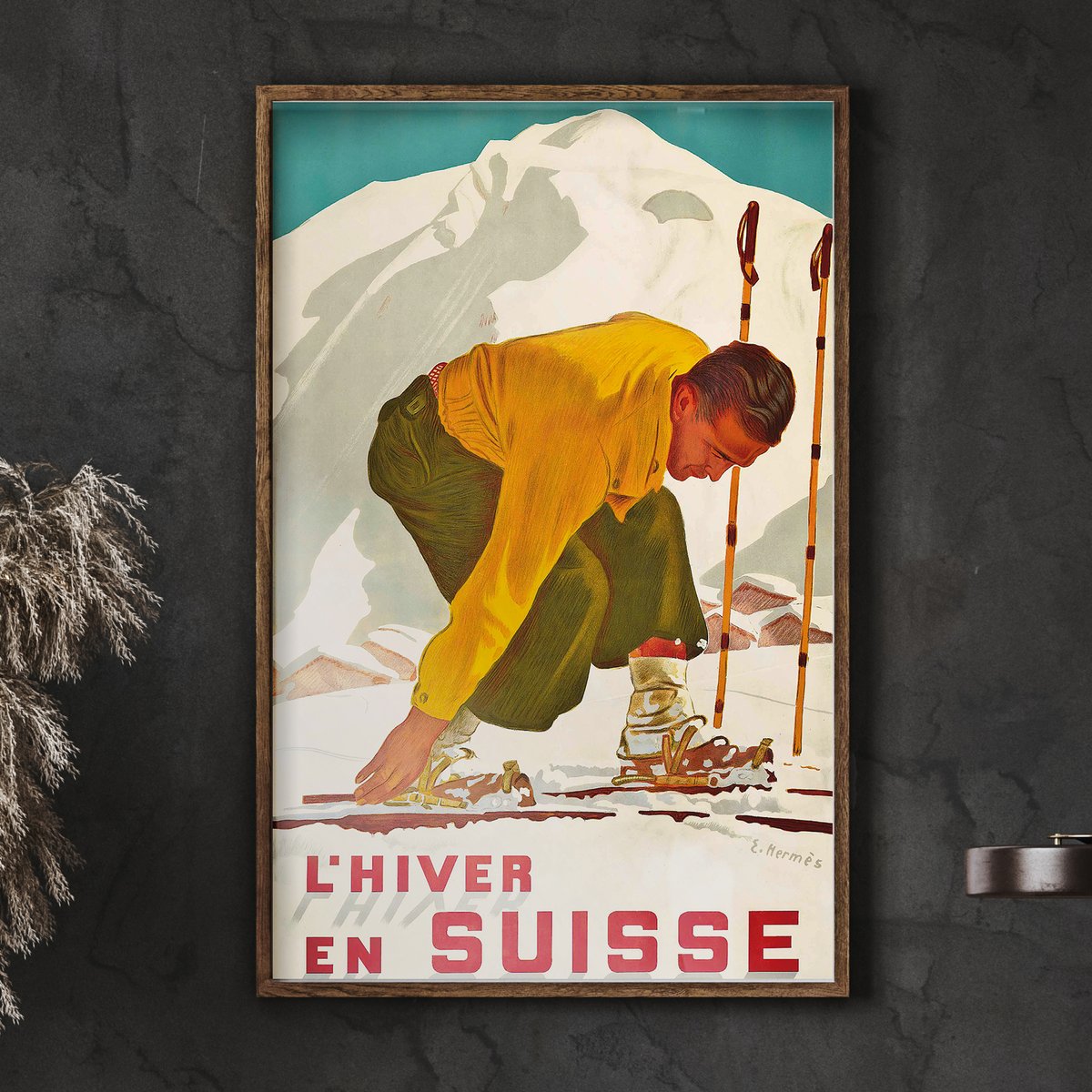L'Hiver en Suisse | Erich Hèrmes | 1938 | Wall Art Print | Vintage ...