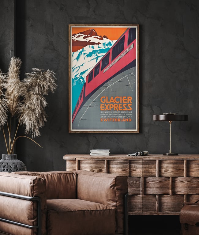 Glacier Express Switzerland (Bernina) | Vintage Poster | Wall art Print